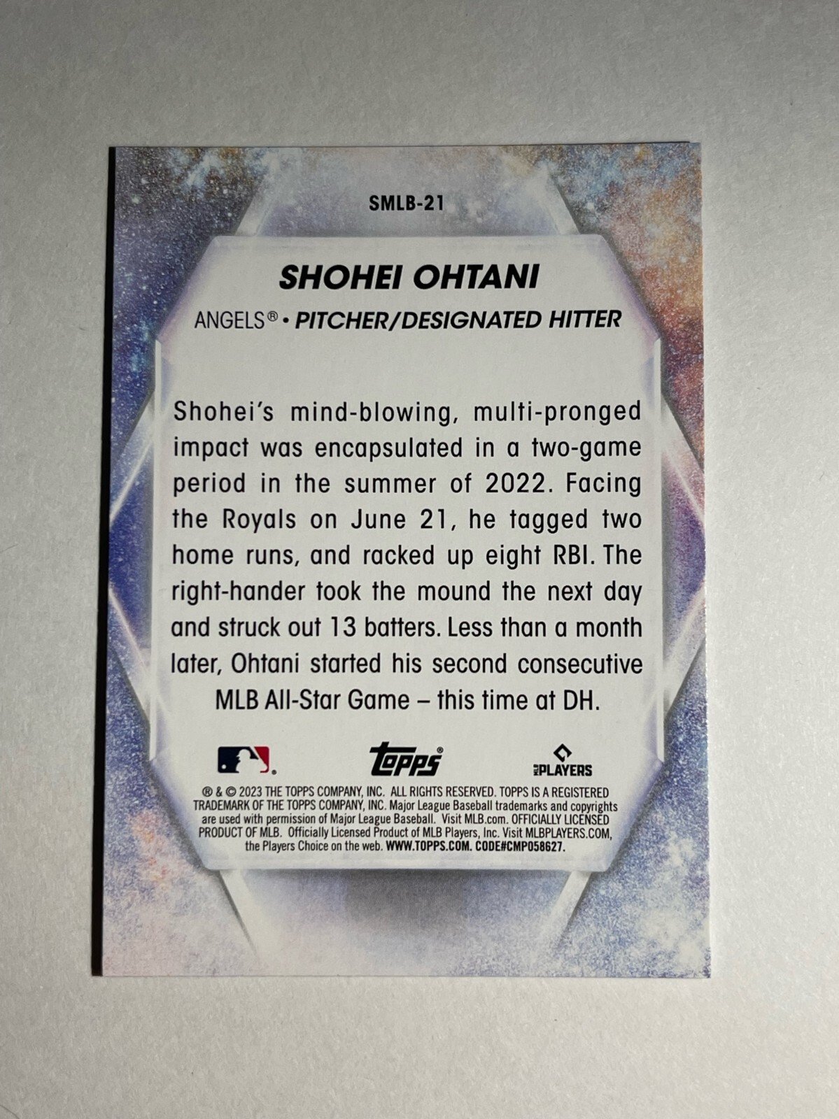 2023 Topps SMLB21 Shohei Ohtani Los Angeles Angels Baseball Card eBay