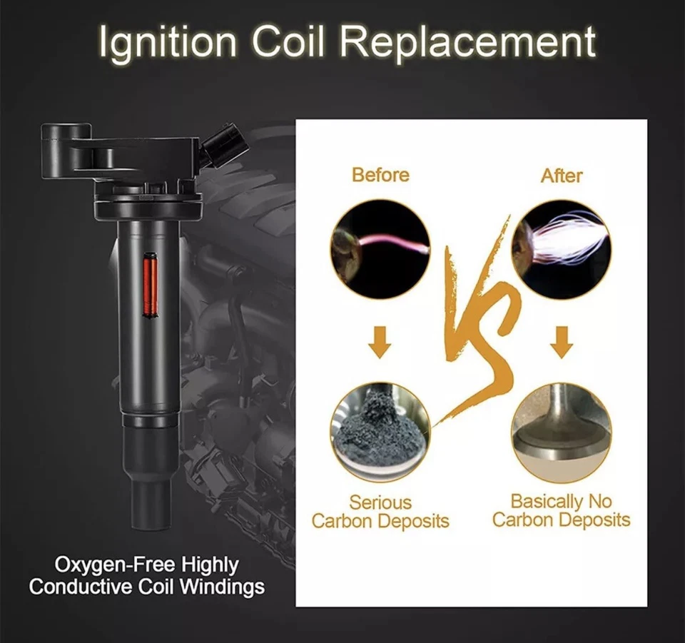 Paquete de 6 bobinas de encendido UF267 + bujías para Toyota Highlander 2001-2010 3,3 L V6 Foto 4 de 4