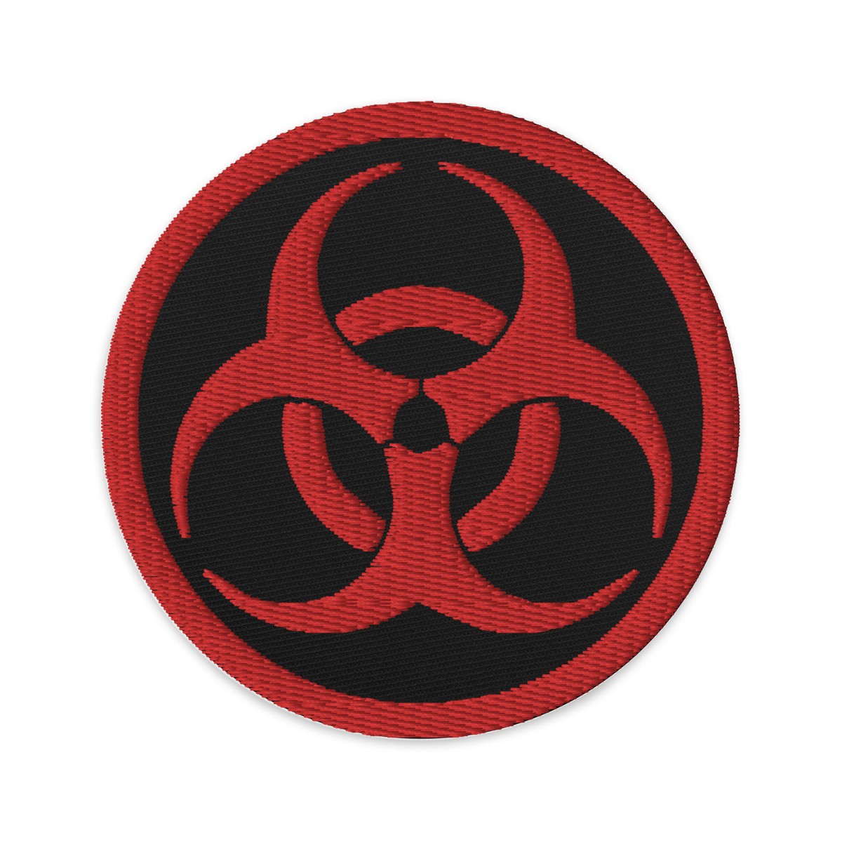 ⚠️『しろ』⚠️ Red Thread Bio Hazard Symbol Warning Sign Embroidered Patch