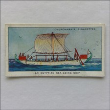 An Egyptian Sea-Going Ship Story Of Navigation 8 Churchman Cigarette Card (CC1)