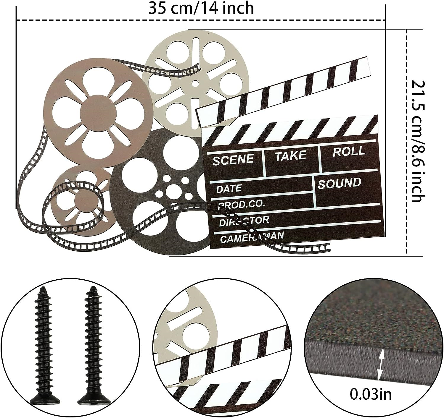 Metal Movie Reel Wall Art Abstract Antique Movie Theater Decor