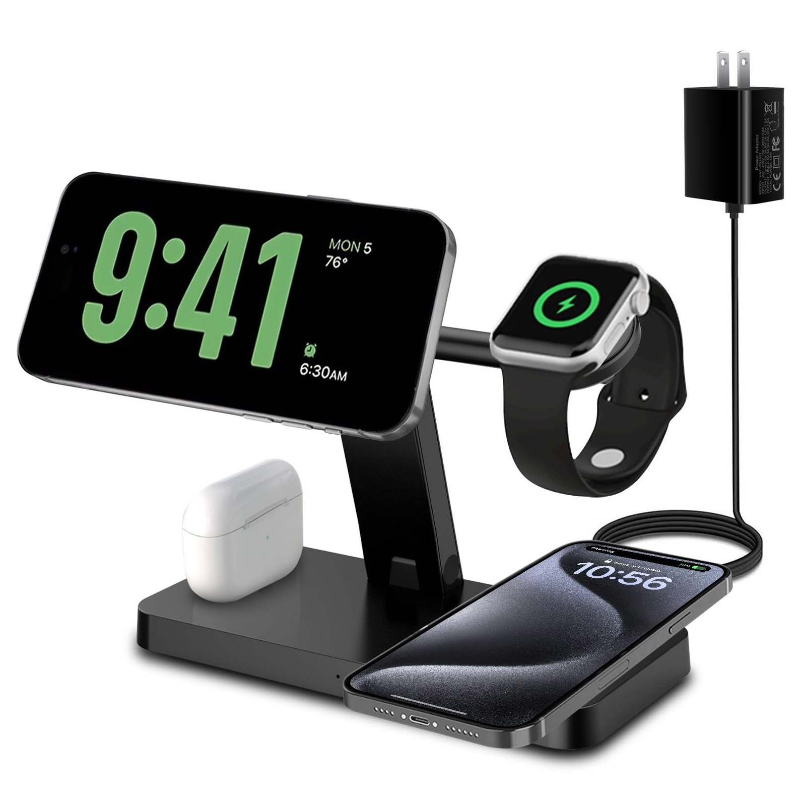Magnetic Charging Station,PDKUAI for MagSafe 4 in 1 Fast Wireless Charger Sta...