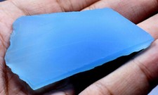 Untreated 107.55 Ct Natural Chalcedony Deep - Blue Translucent Superb Rough Slab