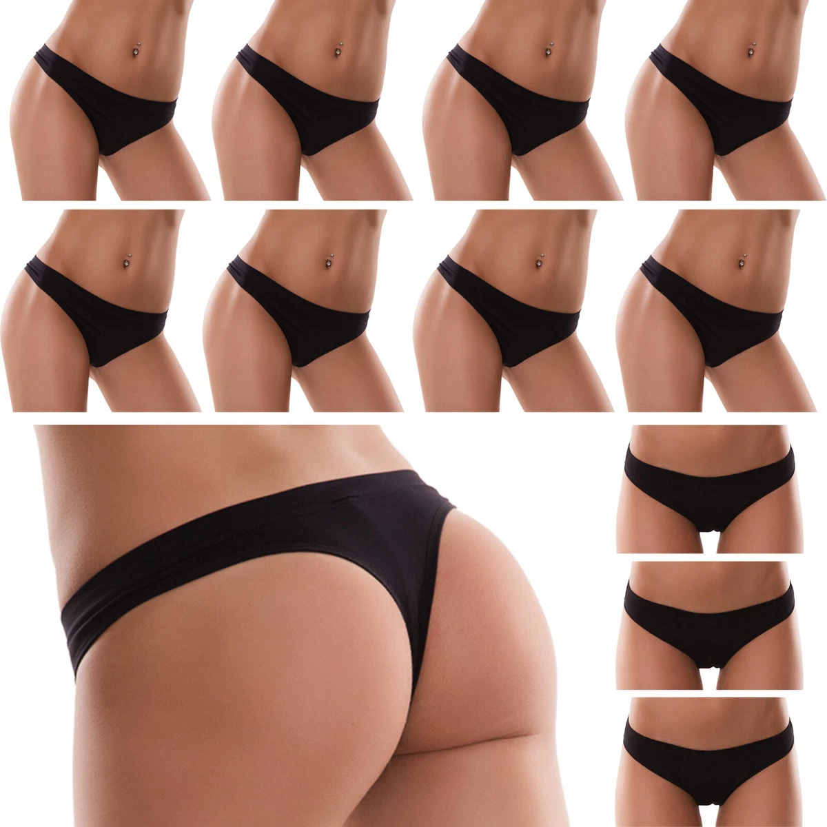 Comeondear Perizoma Donna Taglie Forti 3 Pack Mutande Brasiliana Mutandine A Vita Bassa Slip Pizzo Tanga Biancheria Intima Traspiranti Morbide Thong Lingerie Multicolore#1,S - Foto 3