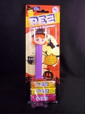 Halloween Witch PEZ Dispenser on card Candy Corn Lemon Raspberry NEW