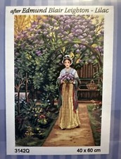 Printed needlepoint tapestry Orchidea  40x60 Cm Canvas Only Lilac