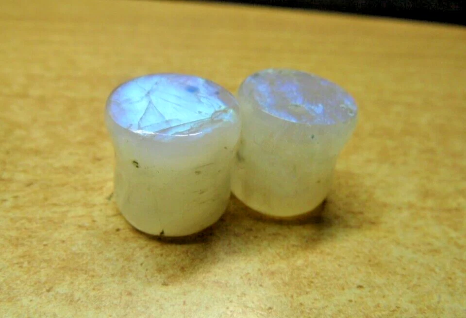Natural Rainbow Moon Stone Earring Ear Gauge & Plugs Earring Best Body Jewelry - Image 3 of 4