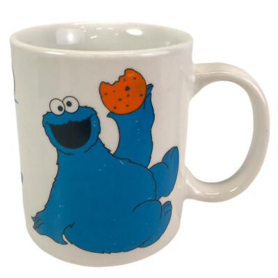 Vintage Sesame Street General Store Cookie Monster Mug Cup Work Hard Play Fair