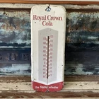 Vintage RC ROYAL CROWN COLA Thermometer Tin Soda Sign 25"×10"