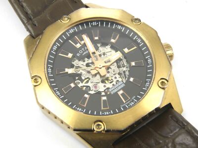 Herren Rotary GS03602/A/04 Skelett Automatik Roségold Uhr - 100m