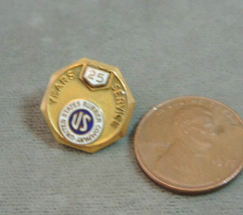 United States Rubber Company 25 años empleado oro 10k corbata 3,1 g CF 101 Foto 2 de 3