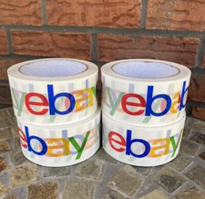 4 Rolls EBay Logo Branded Shipping Tape 2" Packaging Tape 75 Yards Each Four