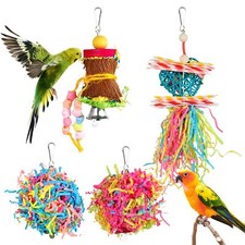 4-Pack Small Parrot Shredder Toys Chewing and Foraging Cage Toys for Birds
