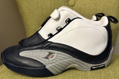 Reebok Answer IV White Blue (size 10) Very Nice Clean Condition