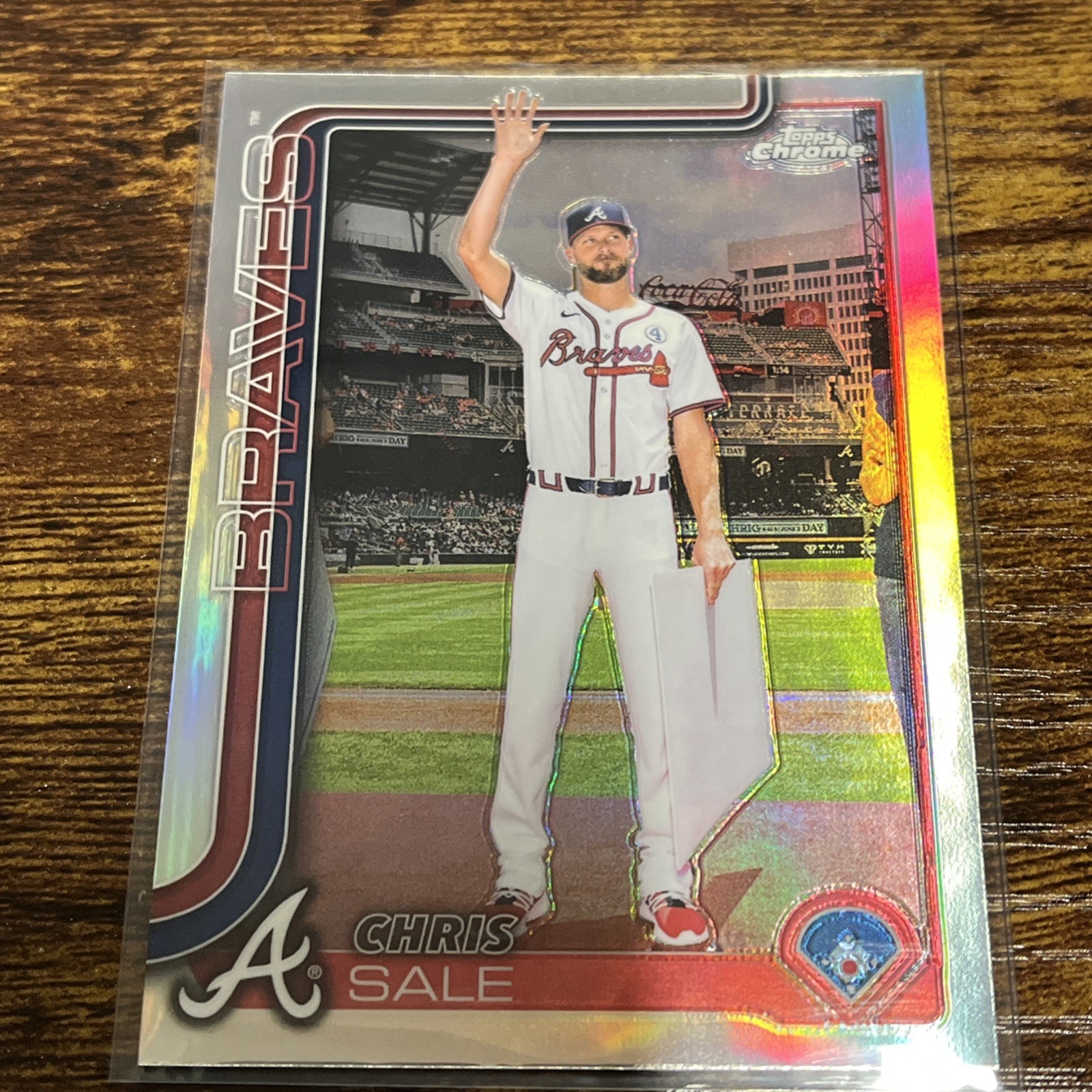 2025 Topps Chrome Chris Sale #182 Image Variation Refractor SP Braves