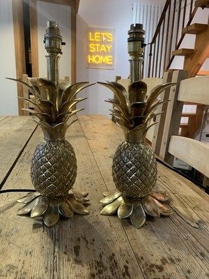 Schönes Paar Messing Ananas Tischlampen - je 2,4 kg - schöner Zustand