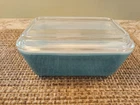 Vintage Pyrex 502-B Blue Refrigerator Covered Dish With 502-C Clear Glass Lid