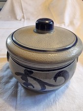 Topf Steinguttopf mit Deckel ORIGINAL GERZIT Fa. GERZ ca. 18 - 20 cm Durchm.