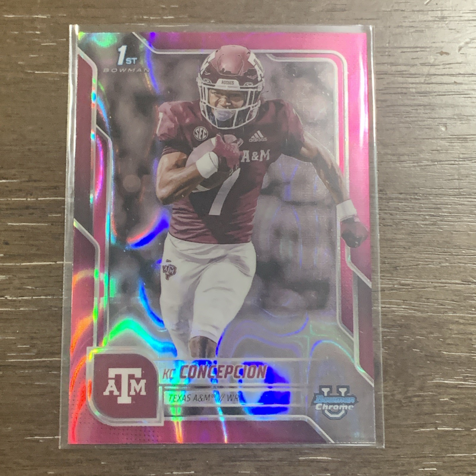2025 Bowman U Chrome KC Concepcion #91 1st Pink Lava Refractor RC Texas A&M