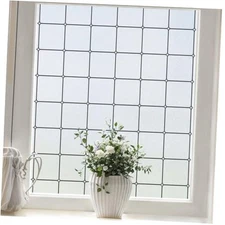  Window Privacy Film Frosted Glass Static Cling Black 17.5 Inch x 6.5 Feet Pure