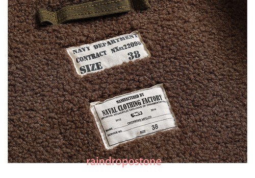 Herren Retro USN Navy N-1 Deck Jacke Winter Militär Fleece Fliegerjacken Mäntel - Bild 23 von 41