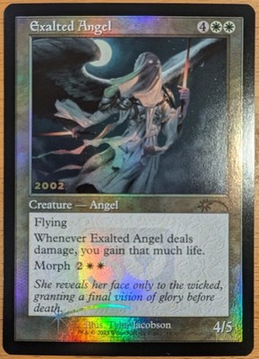 mtg magic Exalted Angel FOIL Promo 2002 Retro ENGLISH Erhabener Engel