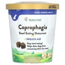 Coprophagia, Stool Eating Deterrent,  Breath Aid, For Dogs, 70 Soft Chews, 5.4