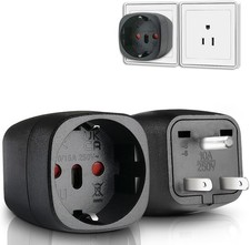 US Plug Adapter, 2 Pack European to American Outlet Adapters, EU to USA Power Ad