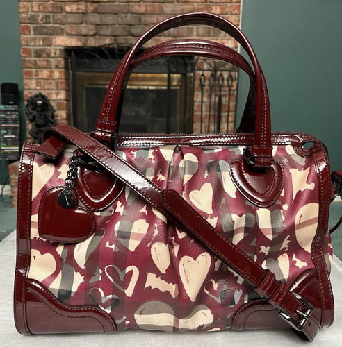 Burberry Heart Pilgrim Satchel Shoulder Bag Hadbag Red - VERy GOOD