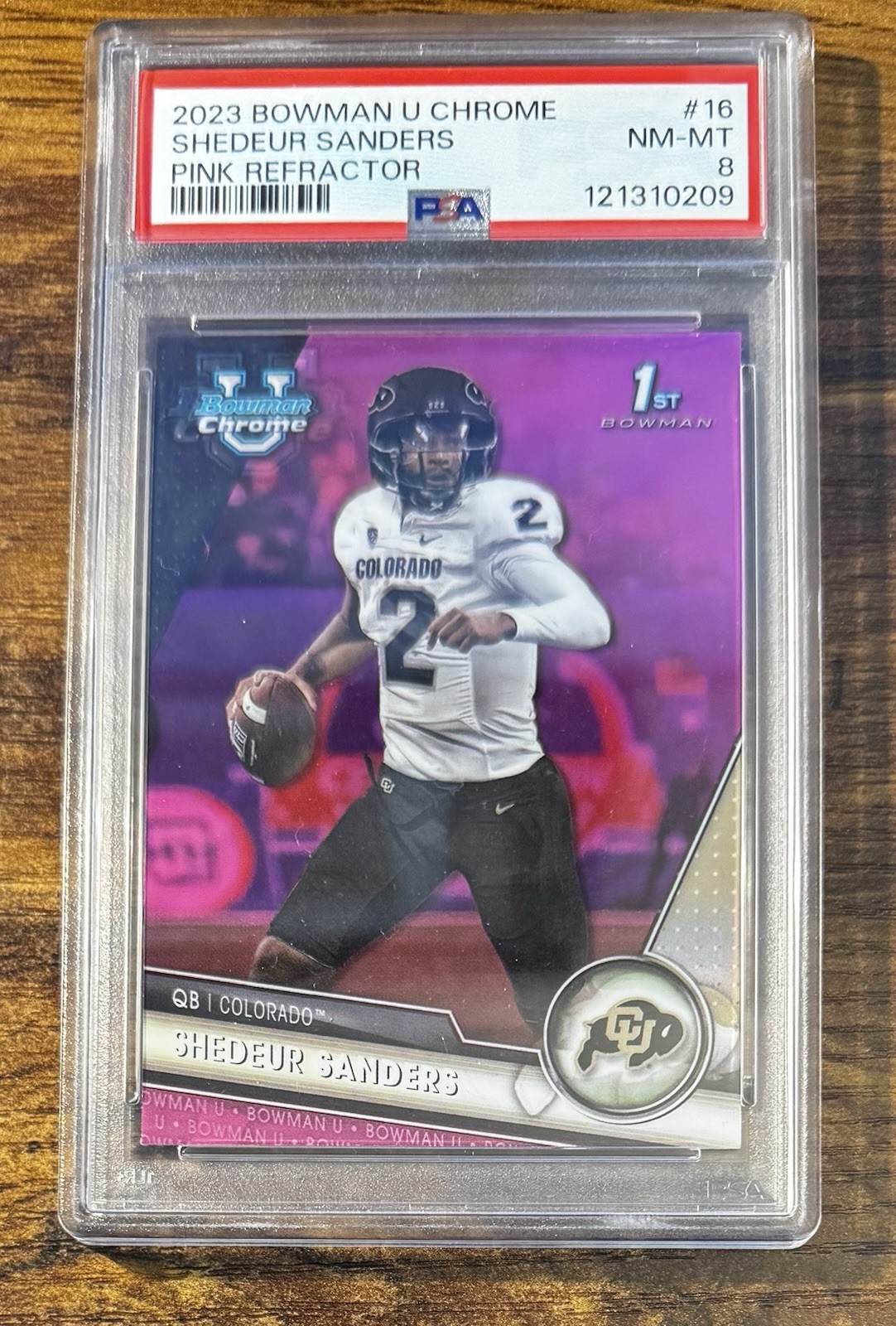 2023 Bowman University Chrome - Shedeur Sanders #16 (RC) - Pink Refractor