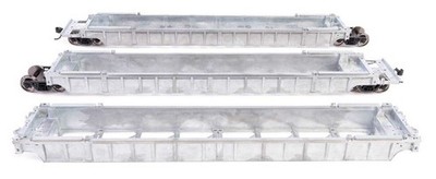 Walthers HO Scale ~ NSC Articulated 3-Unit 53' Well Car ~ Undecorated ~910-55800