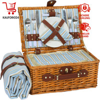 Picknickkorb Set FüR 2 Personen Mit KüHlfach Und Wasserdichter Decke ZubehöR