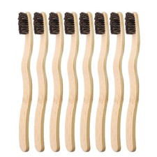 8 Pcs Boar Bristle Bamboo Toothbrush, Eco-Friendly Natural Biodegradable Toot...