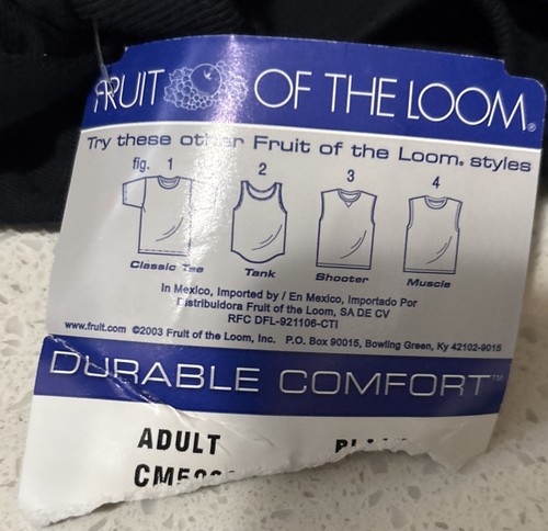 Fruit of The Loom Muscle T Shirt Men M Black Sleeveless - Picture 5 of 6