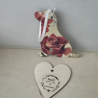 Emma Bridgewater inspirierte Rosen sind mein Leben Hundeform Hängedeko 