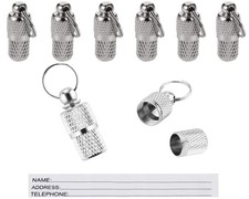 ID Pets, Barrel Tube Tag with Name, Address, Number, Anti-Lost Dog Cat ID Tags
