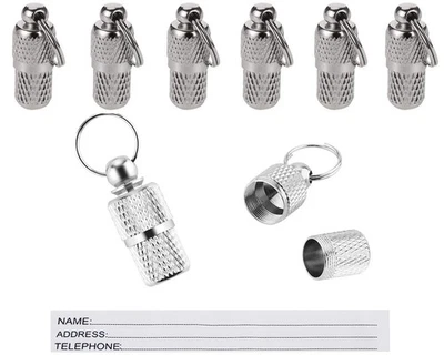 LARRYROO ID Pets, Barrel Tube Tag with Name, Address, Number, Anti-Lost Dog Cat ID Tags