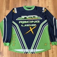 Vintage JNCO Moto USA Racing Sportswear Jersey Shirt SZ L Skate Baggy Rare 90s