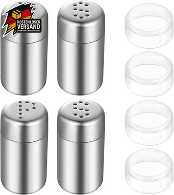 Mini Salz- und Pfefferstreuer Set für unterwegs aus Edelstahl mit Deckel, ideal