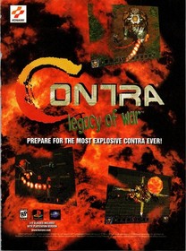 Konami Contra Legacy of War Magazine Ad 1996 PlayStation Sega Saturn 3D Glasses