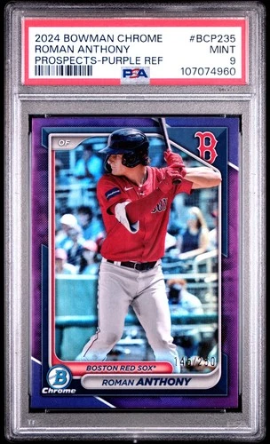 2024 Bowman Chrome Prospects Roman Anthony #BCP235 Purple Refractor /250 - PSA 9