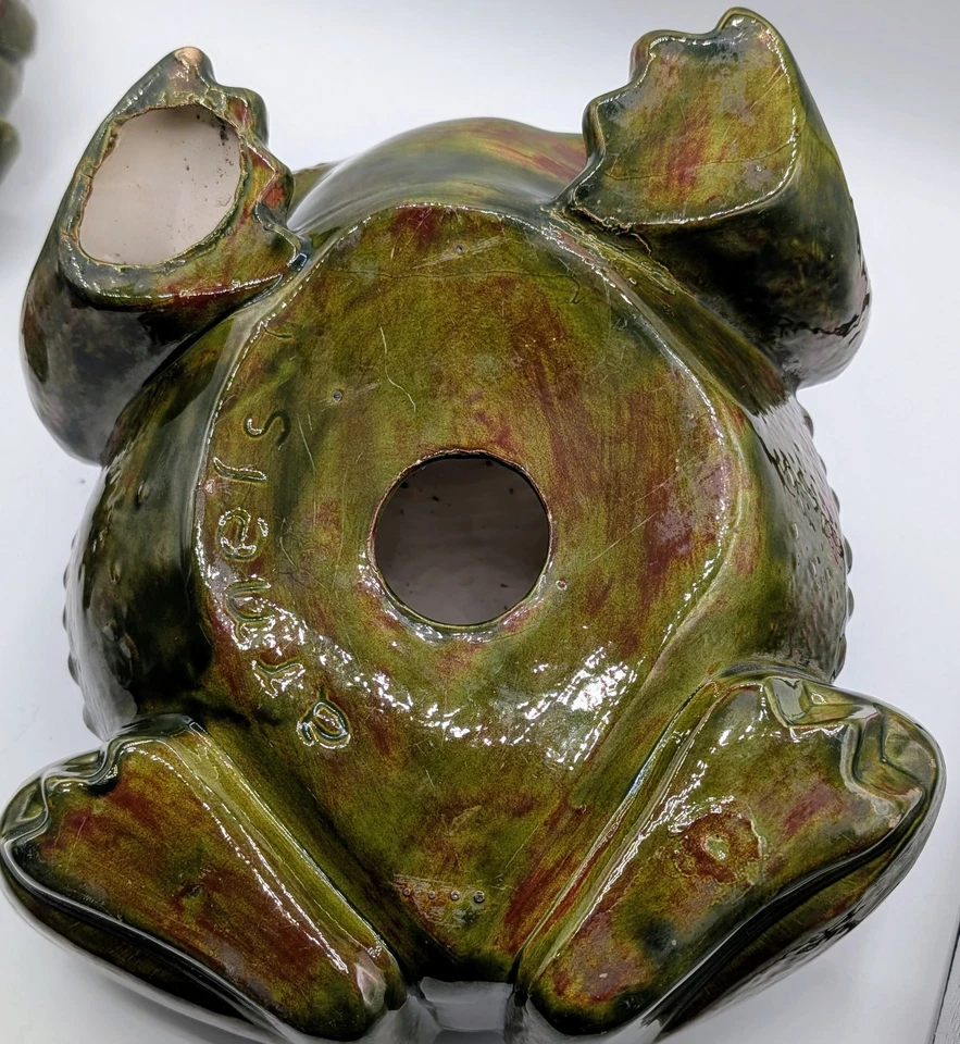 Vtg 70s MCM Arnels XL Ceramic Toad Garden Statue Lawn Decor Frog 14" Ornament - Image 3 of 4