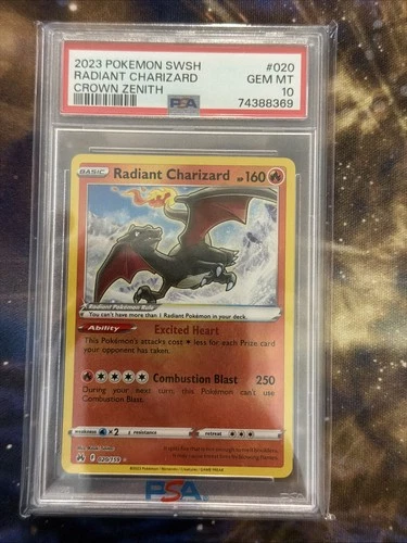 2023 Pokemon Sword And Shield Crown Zenith Radiant Charizard #020 PSA 10