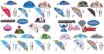 2-teiliges Kinder Regenschirm-Set wasserdicht winddicht Sonne Regen Alter 3-7 Schulanfang UK