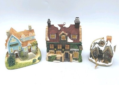 Mini Cottage Ornament Lot David Winters, B Cummings, Dept 56 Dickens Vtg