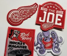 4 pc. Detroit Red Wings assorted Embroidered Patch misc size 3"-3.5"?  iron-on