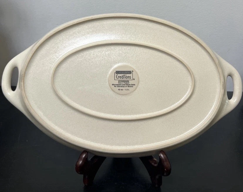 Corningware Creations gres ovalado bandeja para hornear cáscara de huevo 42 oz apta para microondas Foto 2 de 4