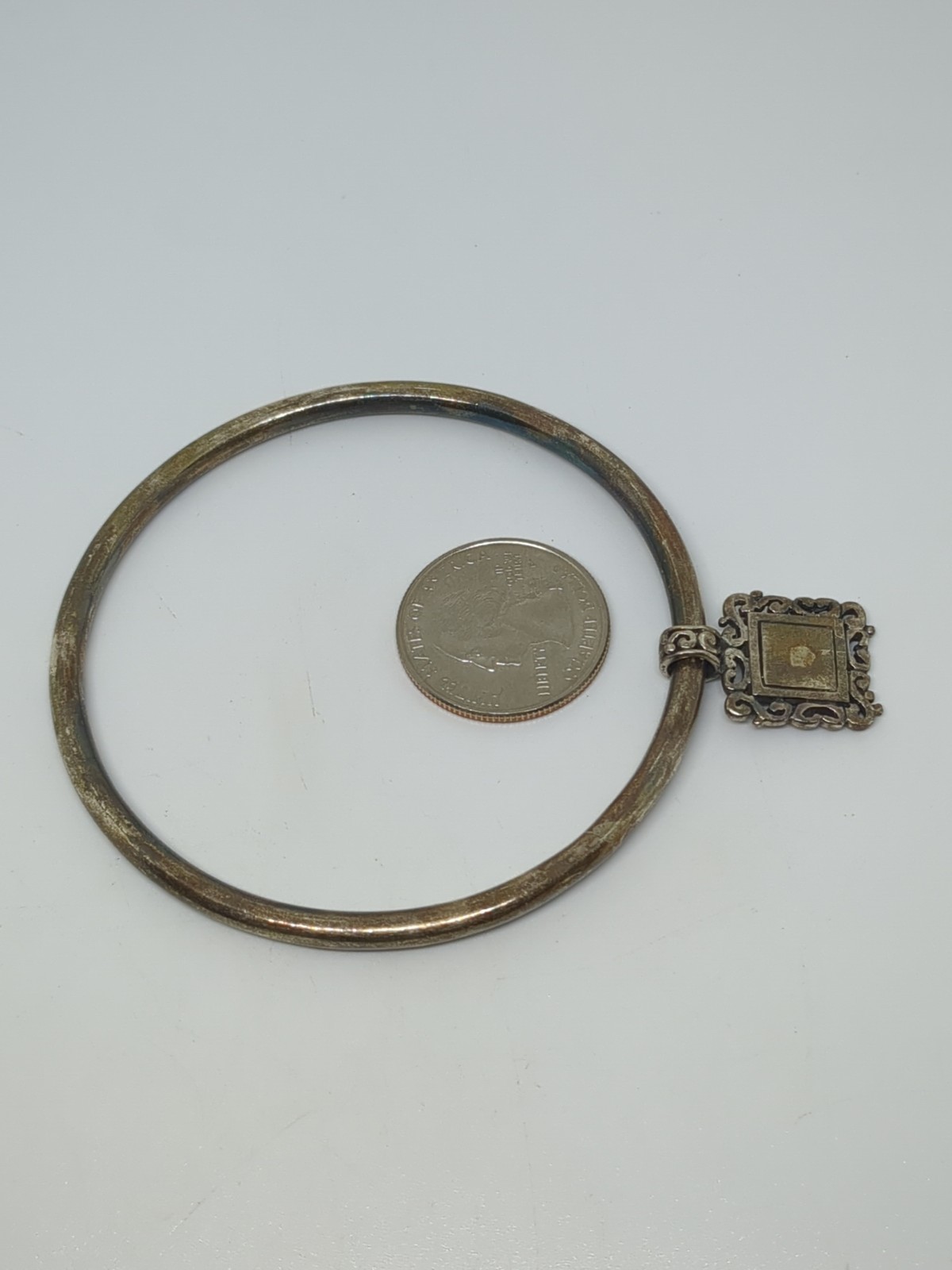 Vintage Sterling Silver 925 Solid Bangle Bracelet… - image 6