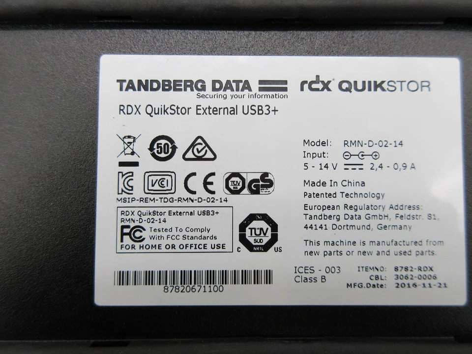 Tandberg Data RDX Quickstor USB3+ Drive RMN-D-02-14 - Image 3 of 3