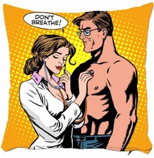 Pop Art Girl Pillow Cover, Modern Decorative Cushion, Fun Couple Pillow Gift